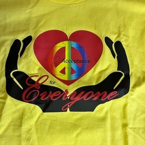 NEW Yellow Acceptance for Everyone Short Sleeve Tee